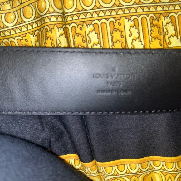 Calf skin black LV belt new wave